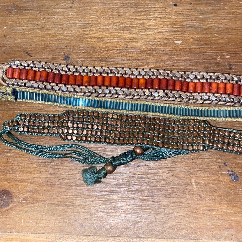(3) Anthropologie Boho Beaded Colorful Bracelet Set